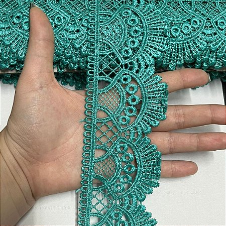 renda guipir chl-438 verde jade 68mm por metro