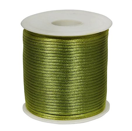 Cordão de Cetim 2mm Verde Musgo Com 50 metros Trader
