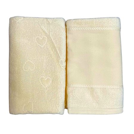 TOALHA DE ROSTO VERONA CREME COM FAIXA 50CM X 80CM DOHLER