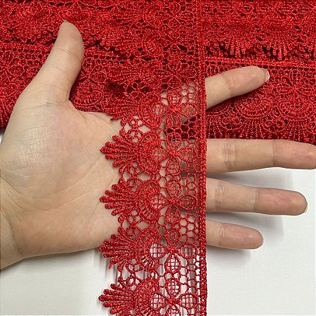 renda guipir chl-631 vermelho  60mm por metro