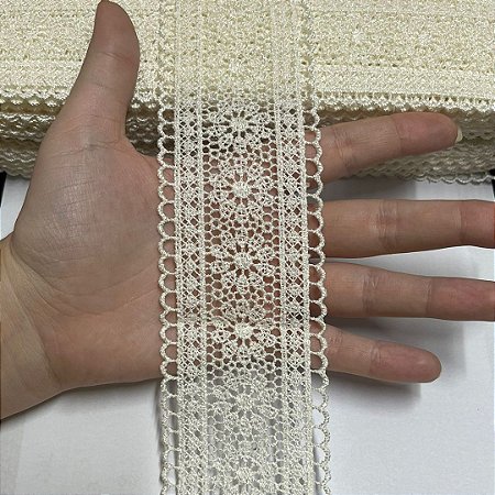 renda guipir chl-419 creme 55mm por metro