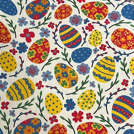 Tecido Tricoline Ovo de Páscoa 50cm x 150cm Ref V03 Peripan
