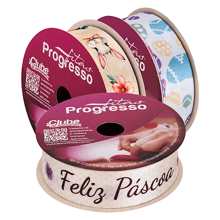 Fita de Cetim 22mm Páscoa ECF 005TR Com 10 Metros Progresso
