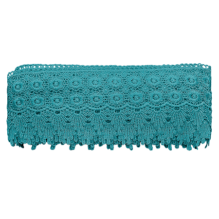 Renda Guipir 9,5cm Azul Turquesa CHL-427 com 13,7 Metros NYBC