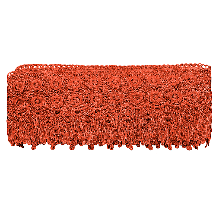 Renda Guipir 9,5cm Laranja CHL-427 com 13,7 Metros NYBC