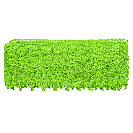 Renda Guipir 9,5cm Verde Neon CHL-427 com 13,7 Metros NYBC