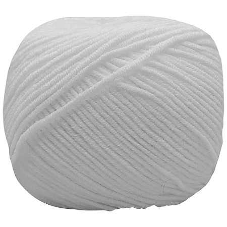 Fio Amigurumi Soft cor 8001 Branco com 150 metros Círculo