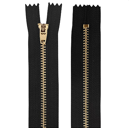 Ziper Fixo Metal Dourado 18cm Cor 310 Preto Nybc