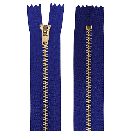 Ziper Fixo Metal Dourado 18cm Cor 207 Azul Royal Nybc