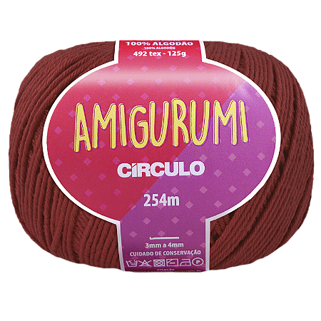 Linha Amigurumi Cor 7078 Pimenta Rosa Com 254 Metros Círculo