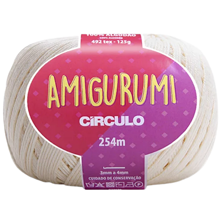 Linha Amigurumi Cor 8176 Off White Com 254 Metros Círculo
