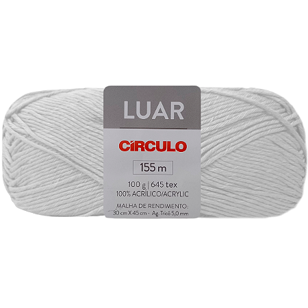 Fio Luar 100gr Cor 8001 Branco com 155 Metros Círculo