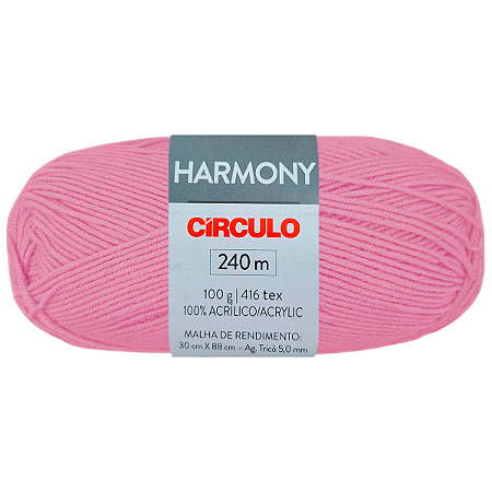 Fio Harmony Cor 3161 Rosa Algodão com 240 Metros Círculo