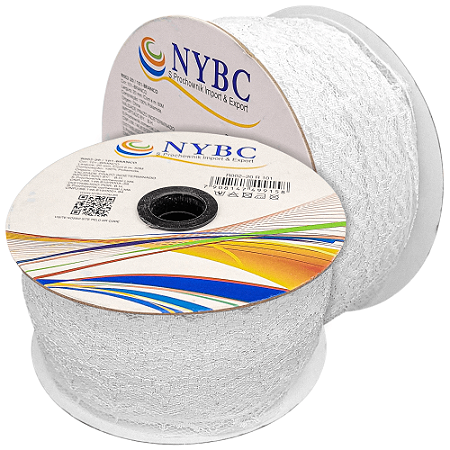 Renda Poliamida R002 Cor 101 Branco Com 50 Metros NYBC