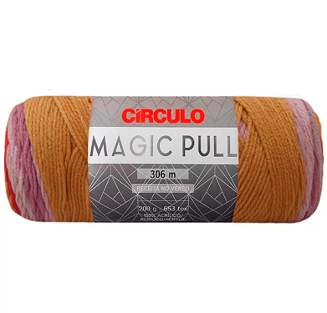Fio Magic Pull Cor 9928 Amor de Ouro Com 306 Metros Círculo