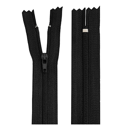Ziper Nylon Fixo 20 cm Cor 310 Preto Com 10un Nybc
