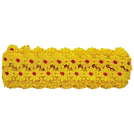 Renda Guipir Chl-557 Cor 106 Amarelo Canário 25mm Com 13.70  Metros Nybc