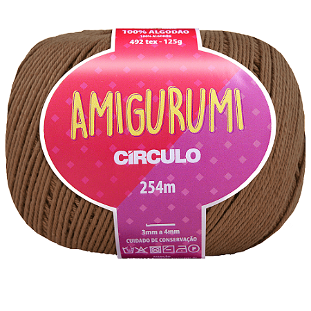Linha Amigurumi Cor 7713 Lenha Com 254 Metros Círculo