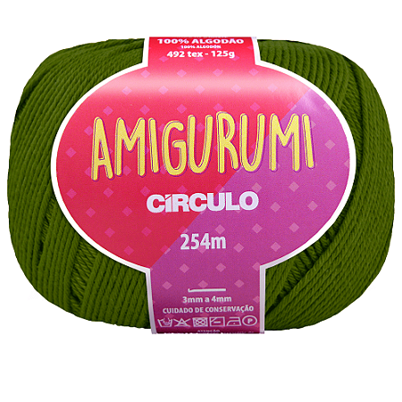 Linha Amigurumi Cor 5089 Selva Com 254 Metros Círculo