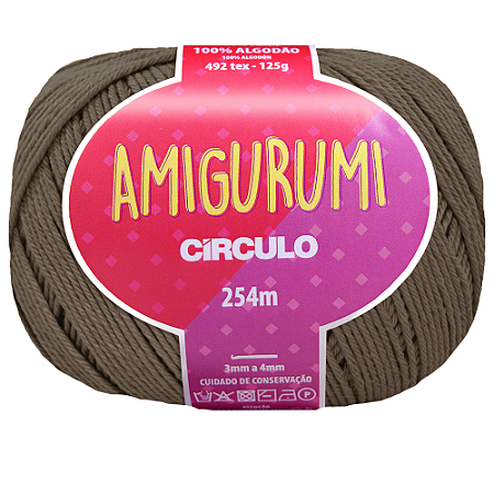 Linha Amigurumi Cor 7066 Pedra Quente Com 254 Metros Círculo