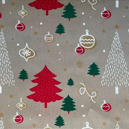 Tecido Tricoline Natalino Ref 4114 Algodão 50cm x 150cm Peripam