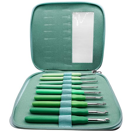 Kit Agulha de Crochê Cabo Emborrachado Com 9 Unidades Círculo