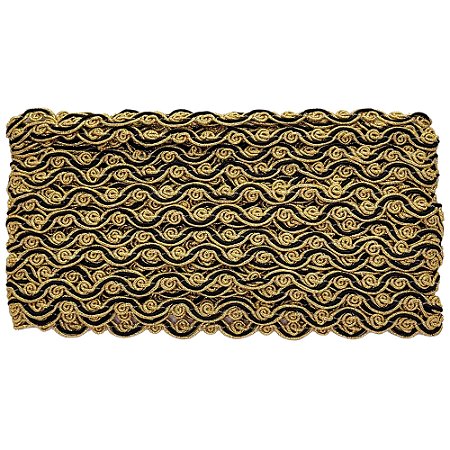 Galão 120 Dourado Com Preto 10mm Com 20 Metros Nybc