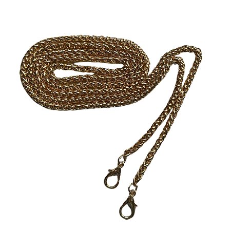 Alça de Bolsa Corrente Dourada 120cm Com Mosquetão RO 151862 Sanding
