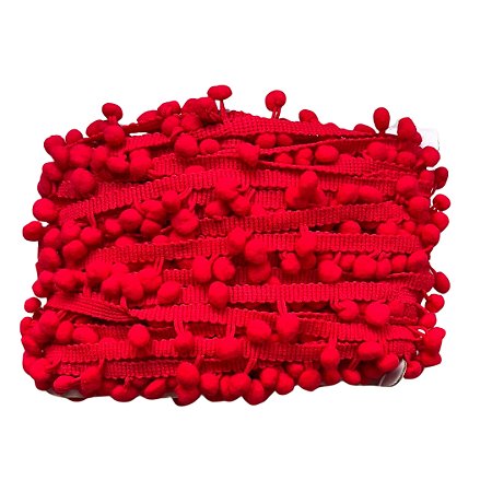 PomPom 20mm Cor 145 Vermelho Com 25 Metros NYBC