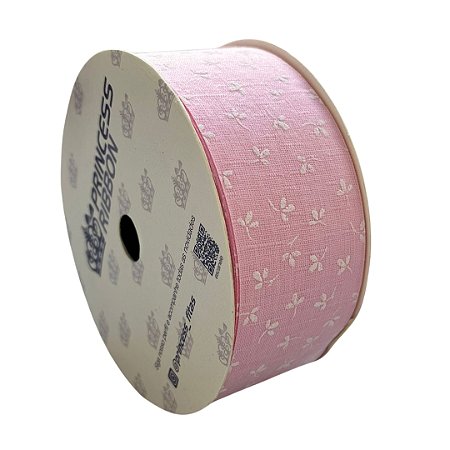 Fita Trabalhada 38mm Rosa RO 152993 Com 10 Metros Princess