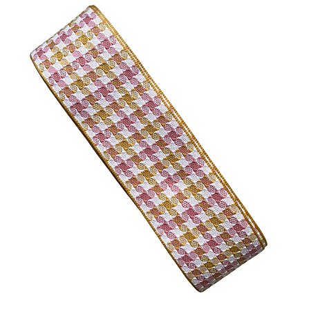 Fita Xadrez Amarelo/Rosa 38mm RO 152923 Com 10 Metros Sanding