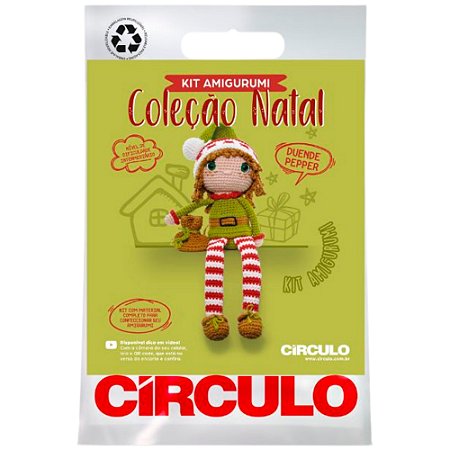 Kit Amigurumi Natal Duende Pepper 2024 Cor 003 Círculo