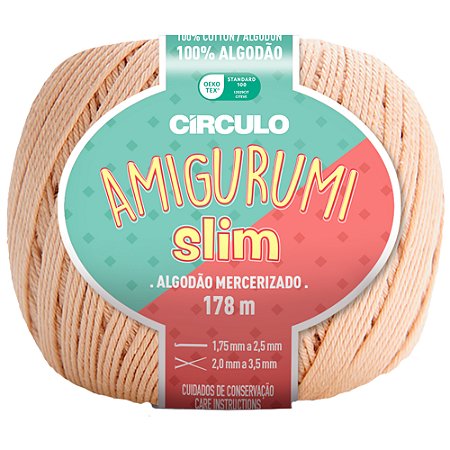 Linha Amigurumi Slim Cor 7564 Porcelana Com 178 Metros Círculo