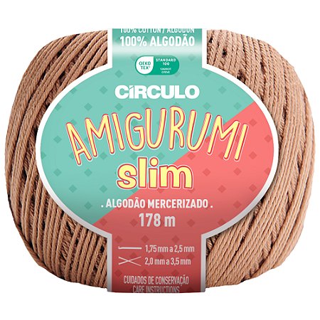 Linha Amigurumi Slim Cor 7625 Castanha Com 178 Metros Círculo