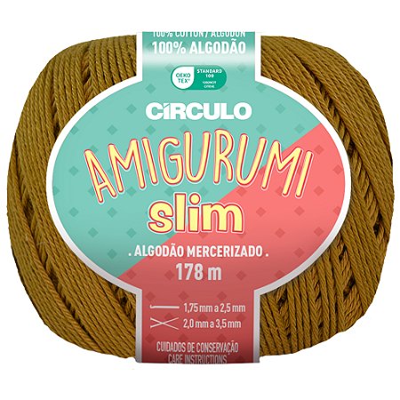 Linha Amigurumi Slim Cor 7077 Doce de Leite Com 178 Metros Círculo