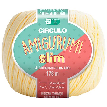 Linha Amigurumi Slim Cor 1112 Creme Com 178 Metros Círculo