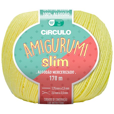Linha Amigurumi Slim Cor 1730 Amarelo Candy Com 178 Metros Círculo