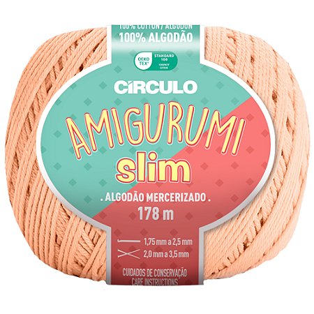 Linha Amigurumi Slim Cor 4224 Peach Fuzz Com 178 Metros Círculo