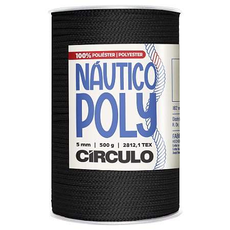 Fio Náutico Poly 5mm Cor 8990 Preto Com 182 Metros Círculo