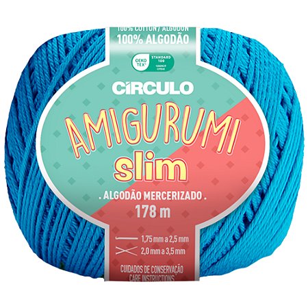 Linha Amigurumi Slim Cor 2194 Turquesa Com 178 Metros Círculo