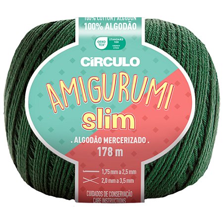 Linha Amigurumi Slim Cor 5398 Musgo Com 178 Metros Círculo