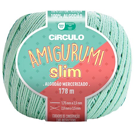 Linha Amigurumi Slim Cor 5743 Neo Mint Com 178 Metros Círculo