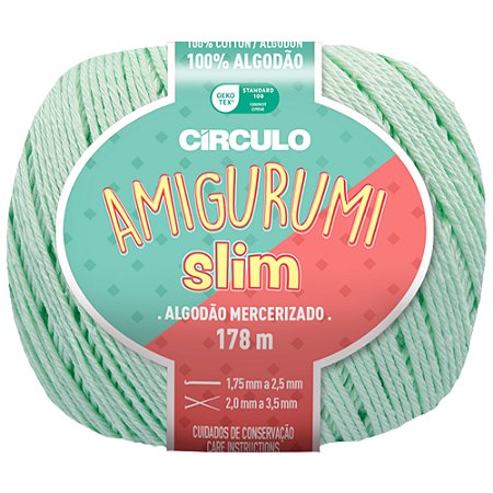 Linha Amigurumi Slim Cor 2204 Verde Candy Com 178 Metros Círculo