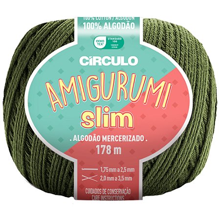 Linha Amigurumi Slim Cor 5368 Militar Com 178 Metros Círculo