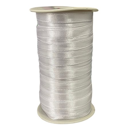 Fita Poliéster 7mm Branco Com 100 Metros Mantovani