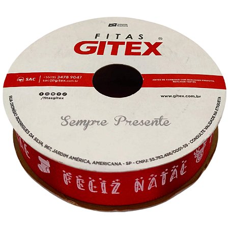 Fita Cetim 1500/5 Natal 22mm Cor 1605 Com 10 Metros Gitex