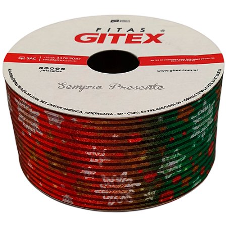 Fita Voal Com Cetim 2955/9 Natal 38mm Cor 1770 Com 10 Metros Gitex