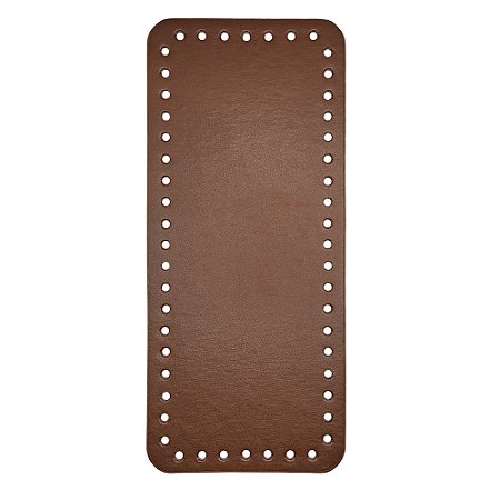 Base de Couro Para Bolsa Retangular Cor Marrom 18cm x 8cm Sanding