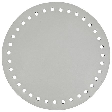 Base de Couro Para Bolsa Redonda Cor Branco 15cm Sanding
