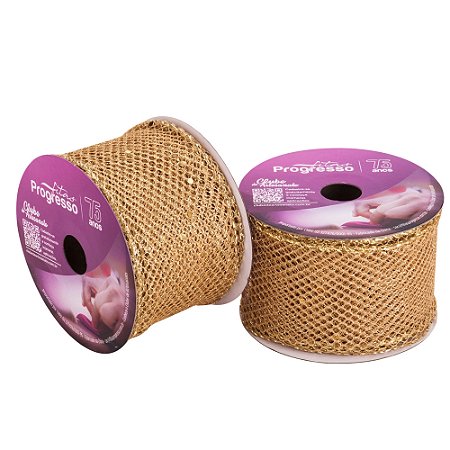 Fita Aramada Natalina Metalizada 63mm Cor 203 Com 10 Metros Progresso